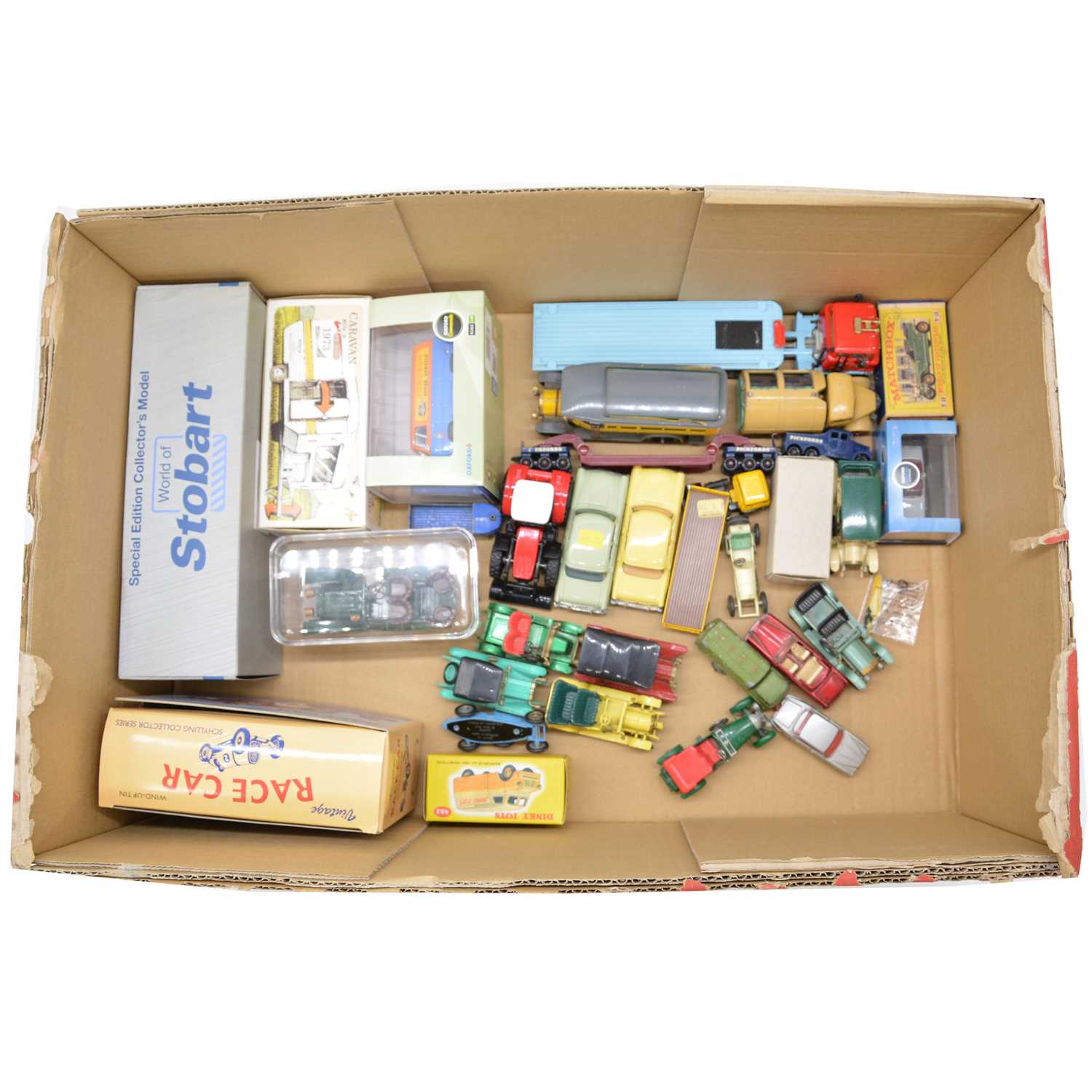 Lot 228 - Mixed die-cast models and vehicles, one tray including Dinky, Corgi and Matchbox