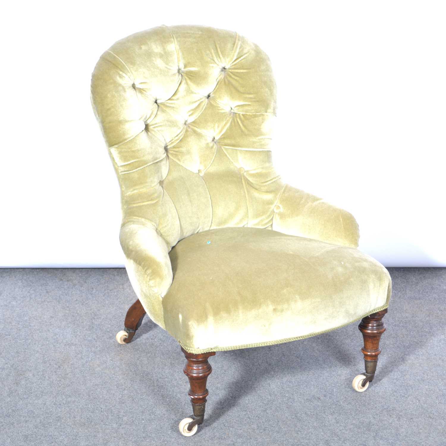 Lot 431 Victorian iron framed nursing chair,