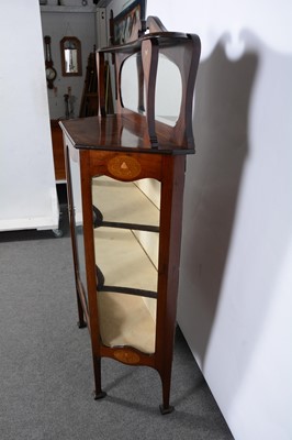 Lot 262 - Late Victorian mahogany and marquetry display cabinet, Art Nouveau influence