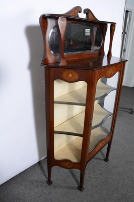 Lot 262 - Late Victorian mahogany and marquetry display cabinet, Art Nouveau influence