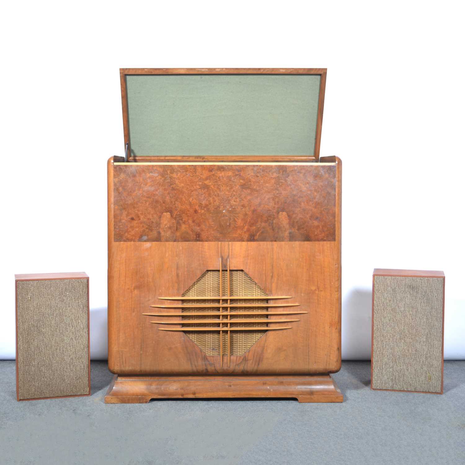 Lot 422 - Art Deco radio cabinet, converted