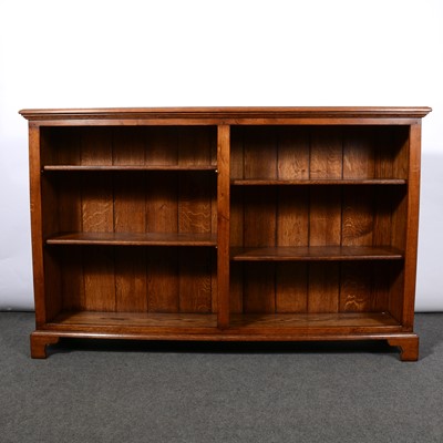 Lot 265 - Pair of modern oak open bookcases
