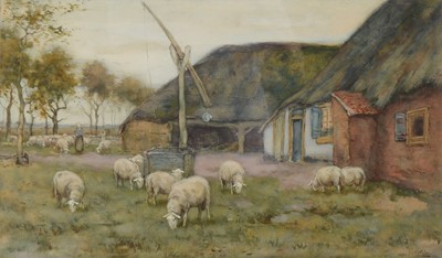 Lot 318 - Johannes Karel Leurs, Sheep grazing