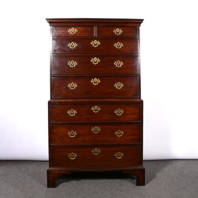 Lot 219 - George III mahogany chest on chest