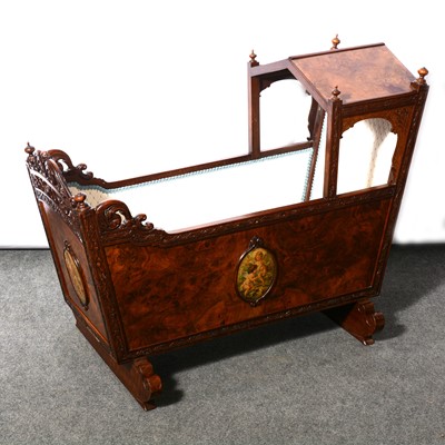 Lot 413 - Continental walnut cradle