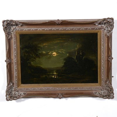 Lot 105 - Attributed to Sebastian Pether, River scene, nocturne