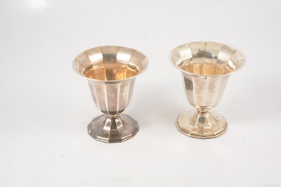 Lot 48 - Matched pair of Dutch silver pedestal vases, early 20th Century