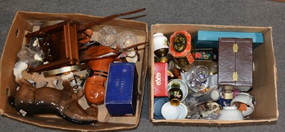 Lot 65 - Two boxes of mixed ceramics and glass