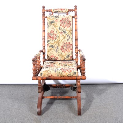 Lot 468 - American turned wood rocking chair