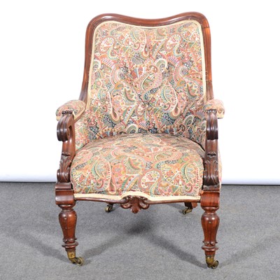 Lot 577 - Victorian mahogany easychair