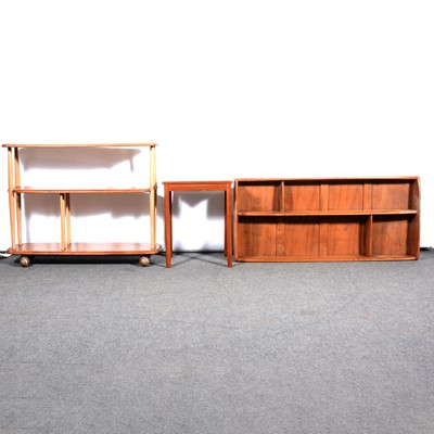 Lot 418 - Ercol trolley, Ercol plate rack and a McIntosh side table