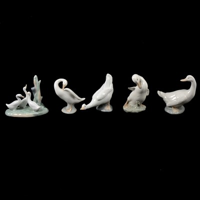 Lot 56 - Beswick Palomino Swish Tail Horse, and nine other LLadro, Nao and Miquel Requena figurines.
