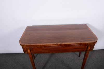 Lot 216 - George III inlaid mahogany card table