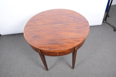 Lot 217 - George III inlaid mahogany demi-lune tea table