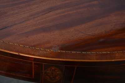 Lot 217 - George III inlaid mahogany demi-lune tea table