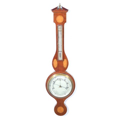 Lot 510 - Edwardian mahogany and marquetry barometer