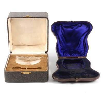 Lot 193 - Collection of leather-covered silver boxes, and other cases.