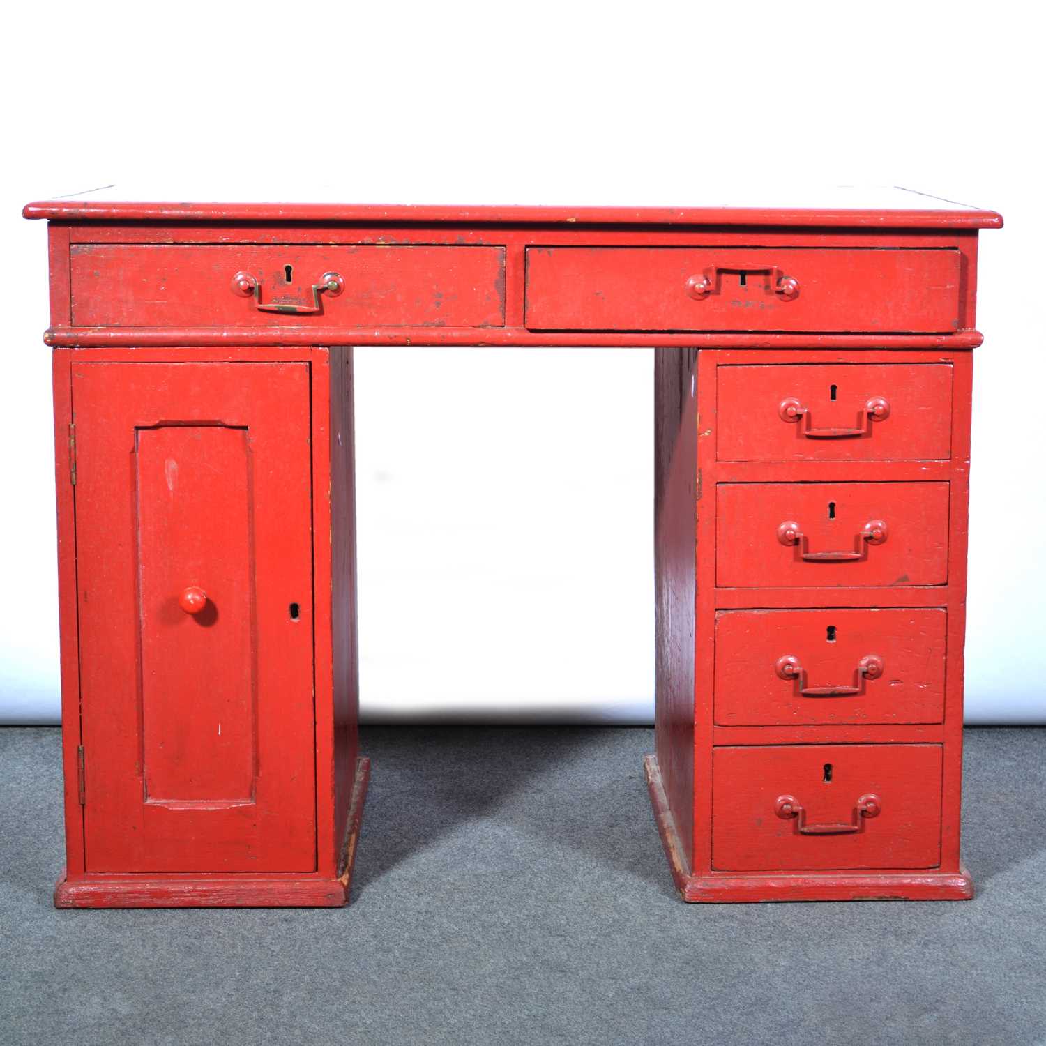 Lot 437 - Painted pine box-top desk