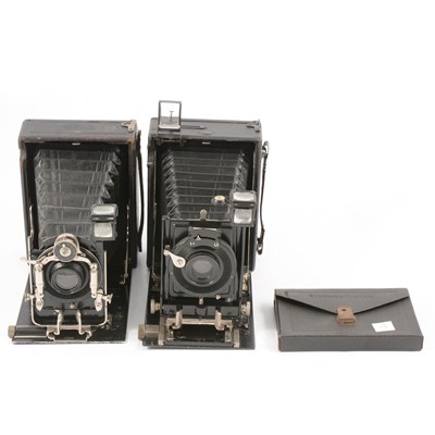 Lot 100 - Two Ernemann-Werke folding plate cameras, models Heag II and Heag XI