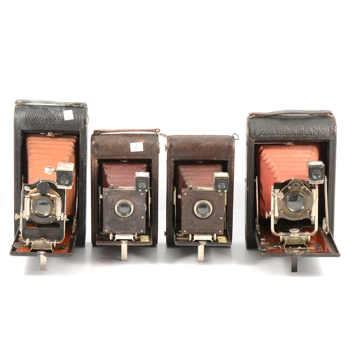 Lot 96 - Six early 20th century Kodak folding cameras, all larger size