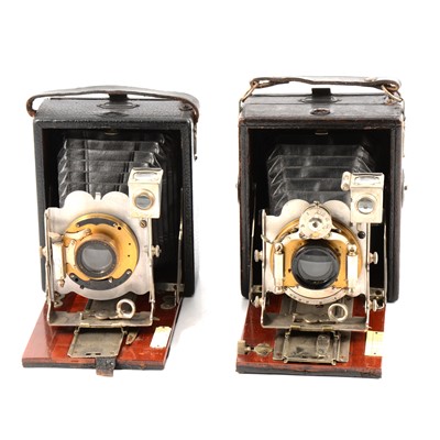 Lot 99 - Two Houghton 'The Tudor' folding plate cameras, models no.5 and no.2.