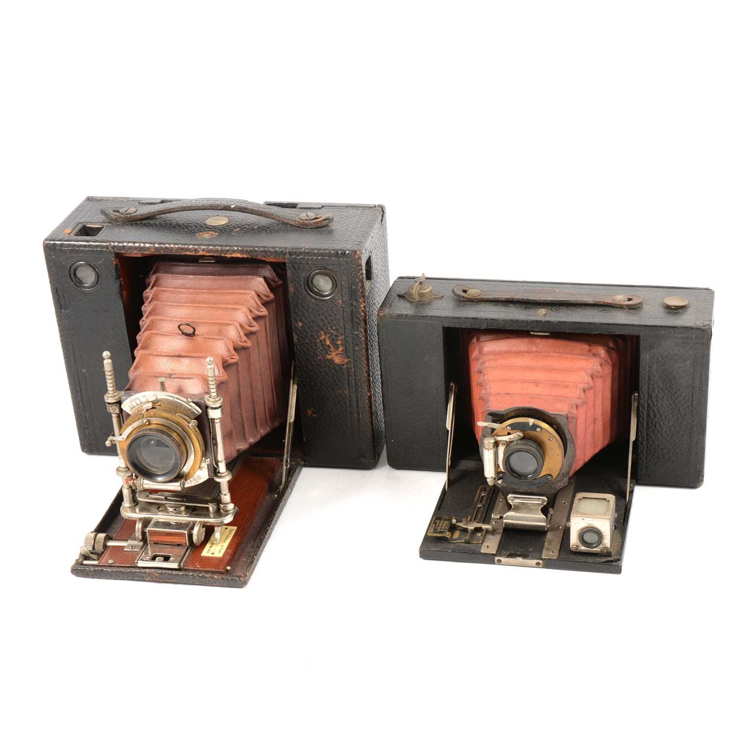 Lot 93 - Two Eastman Kodak folding plate cameras, models no.4 cartridge, no.8 folding Brownie.