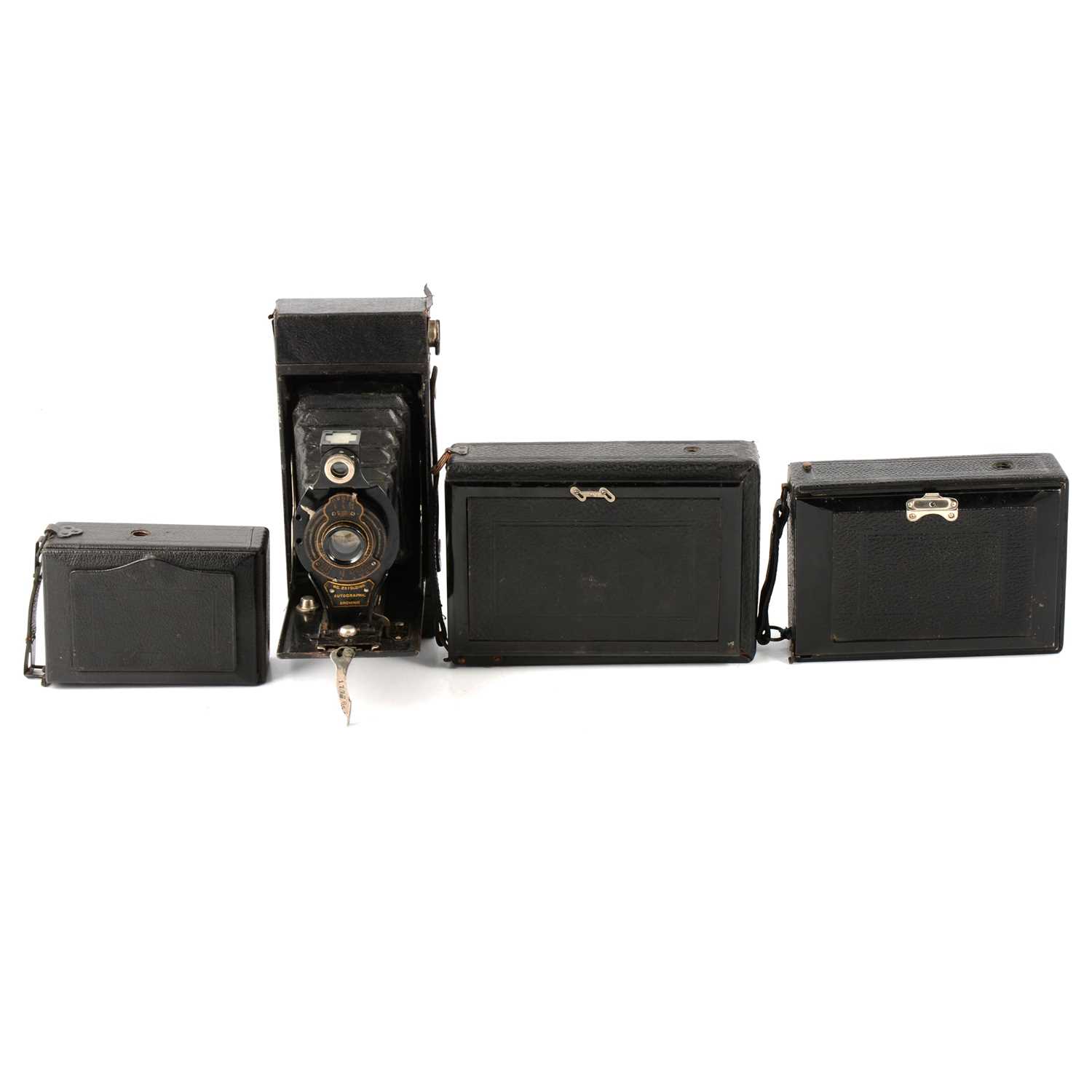 Lot 101 - Seven early 20th century folding box cameras Kodak folding Brownie camera no.2a