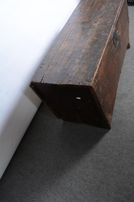 Lot 194 - Joined oak coffer, thick six plank construction