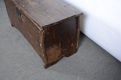 Lot 194 - Joined oak coffer, thick six plank construction