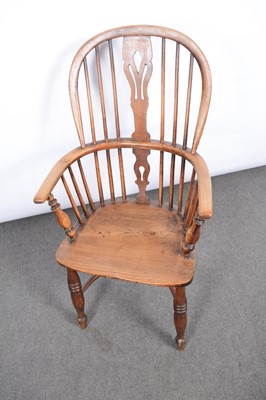 Lot 196 - Victorian elm and ash Windsor chair