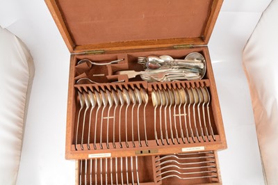 Lot 52 - Matched silver canteen of cutlery, Goldsmiths & Silversmiths Co., London 1932 and 1936
