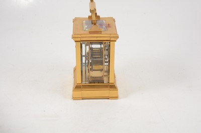 Lot 87 - Brass carriage clock, repeating movement striking on a gong