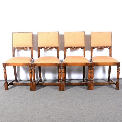 Lot 494 - Set of four oak dining chairs