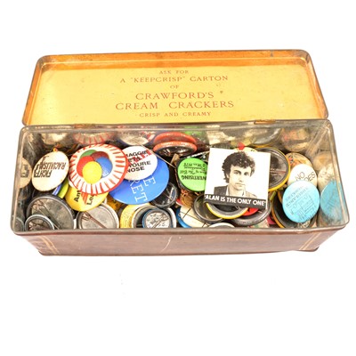 Lot 387 - A quantity of vintage badges, mostly political and music related.