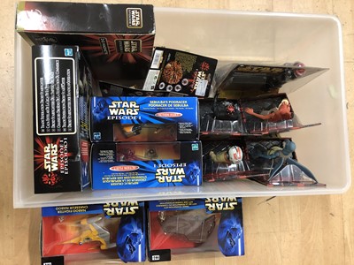 Lot 414 - Star War Episode I toys, fourteen including four Hasbro Action Fleet toys etc