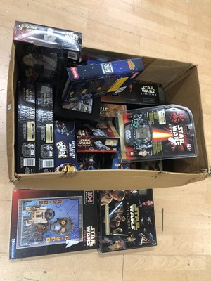 Lot 129G - Star Wars games and puzzle, one box full including two Tiger electronic games