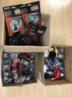 Lot 423 - Star Wars memorabilia, three boxes including ceramics mugs etc.