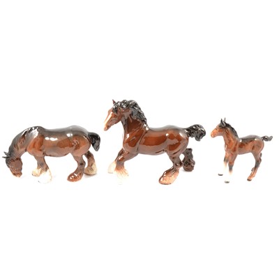 Lot 16 - Three Beswick pottery horse models