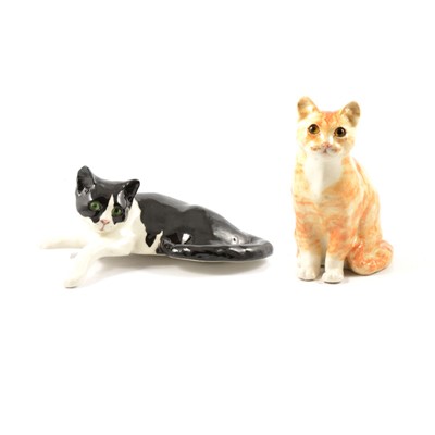 Lot 38 - Two Winstanley pottery models of cats