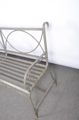 Lot 268 - Regency style wrought iron garden bench
