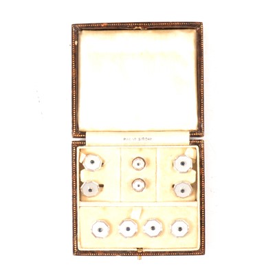 Lot 250 - A cased set of cufflinks and dress studs.
