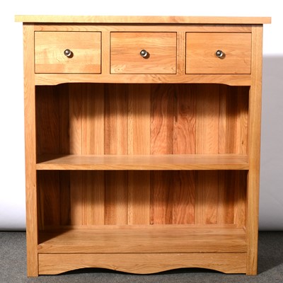 Lot 499 - Beech and oak open bookcase