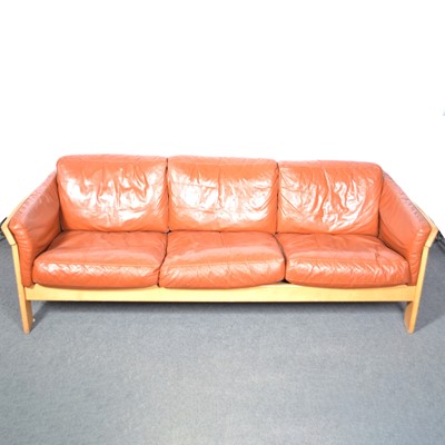 Lot 493 - Danish mid-century three seat sofa, by Friis Mobler, designed by Hans Wegner