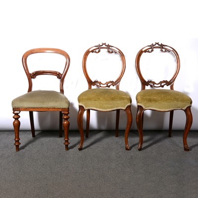 Lot 391 - Set of four Victorian walnut hoop-back dining...