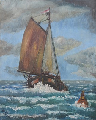 Lot 342 - H Wenning, Fishing boat at sea