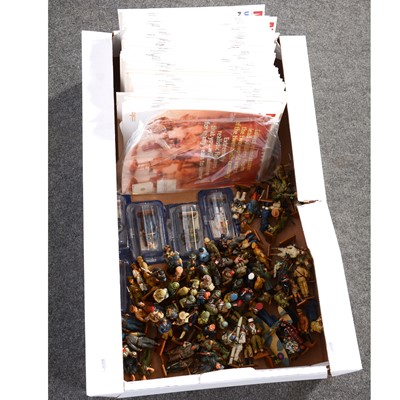 Lot 48 - delPrado military metal figures, approximately 100 figures, with a run of 100 Men at War booklets