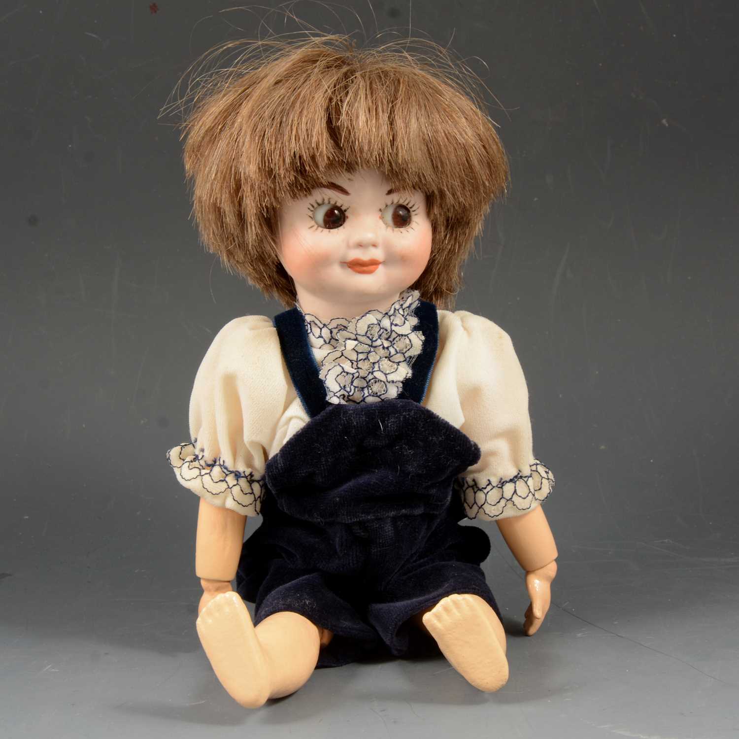 Lot 3 - Armand Marseille bisque head googly eyed doll, head stamp 323