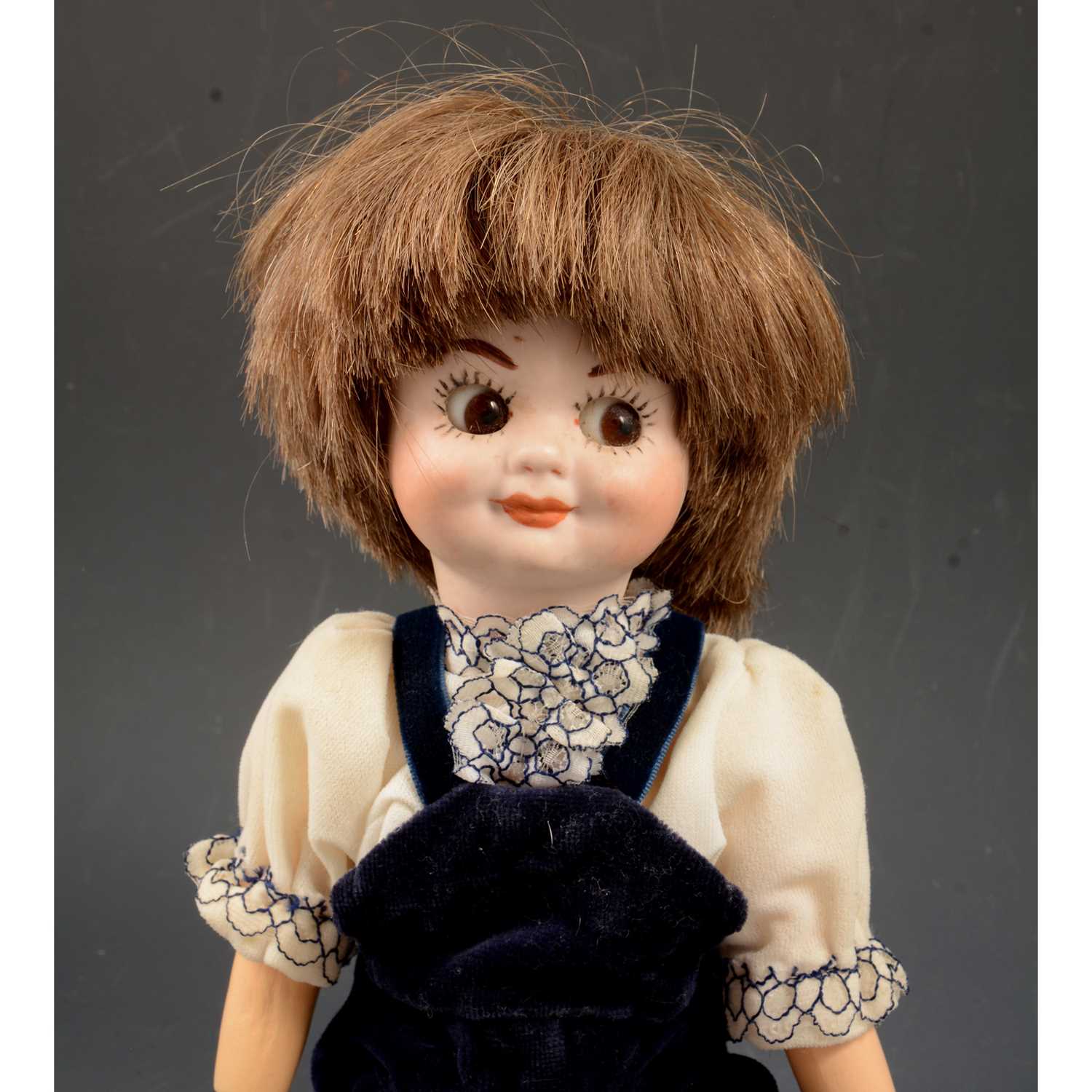 Lot 3 Armand Marseille bisque head googly eyed doll,