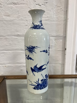 Lot 109 - Chinese blue and white bottle vase and plate