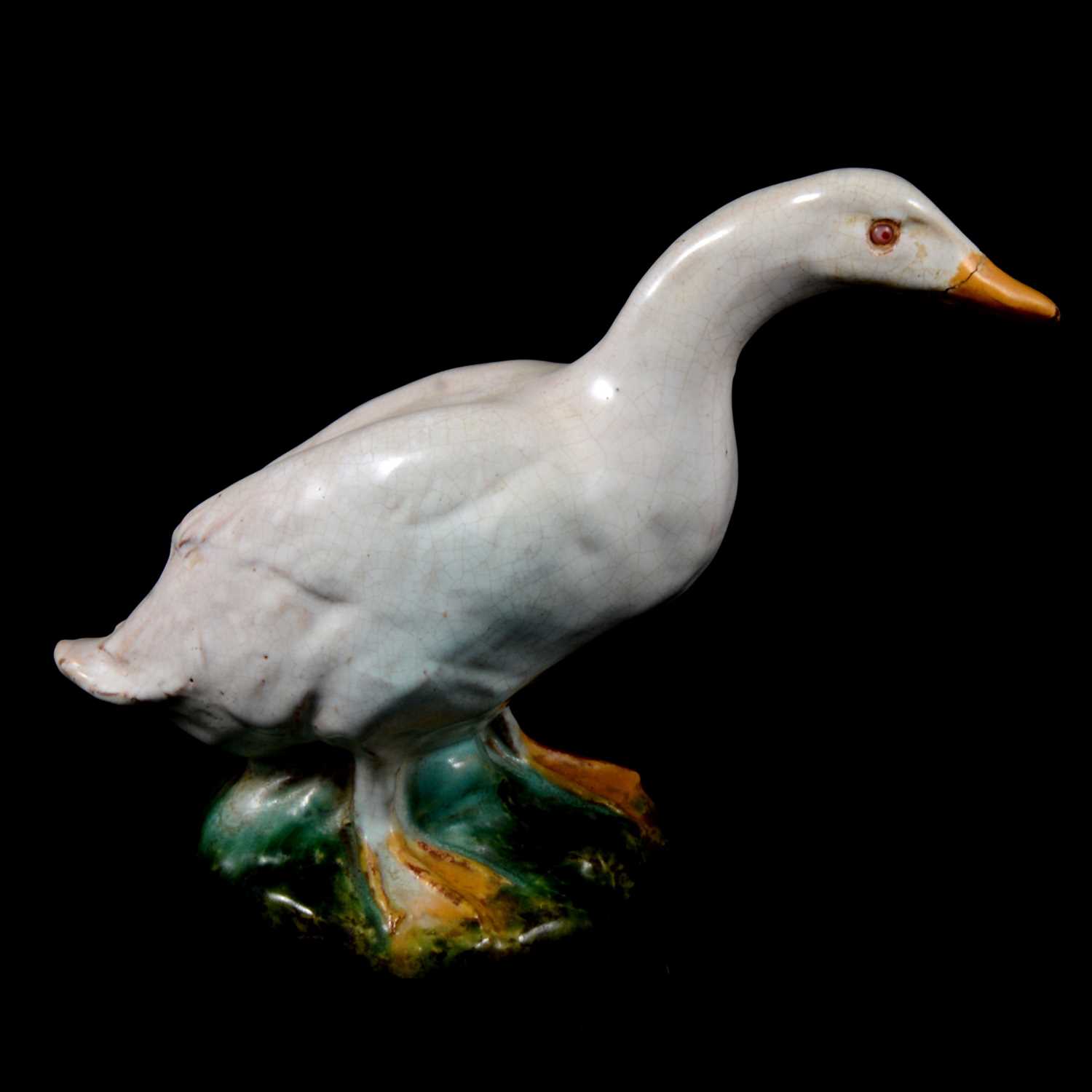 Lot 43 - An Art Pottery faience duck figure